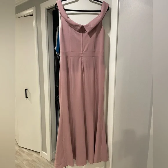 David’s Bridal excellent condition long off should pleated dress color quartz - Picture 5 of 5